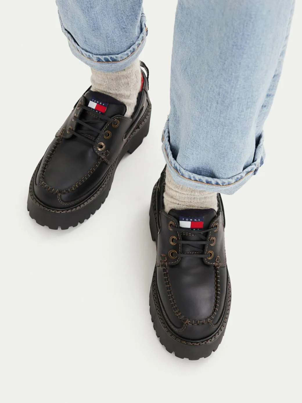 Scarpe basse Archive '01 Boat Shoe Leather EN0EN03003 Nero
