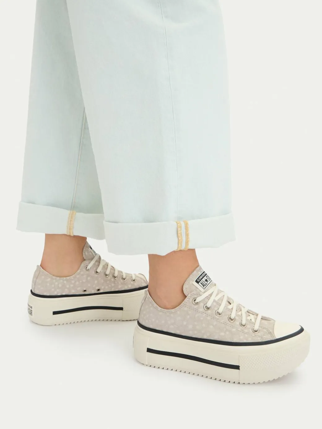 Scarpe da ginnastica Chuck Taylor All Star Lift Double Stack Platform Deer A17884C Beige