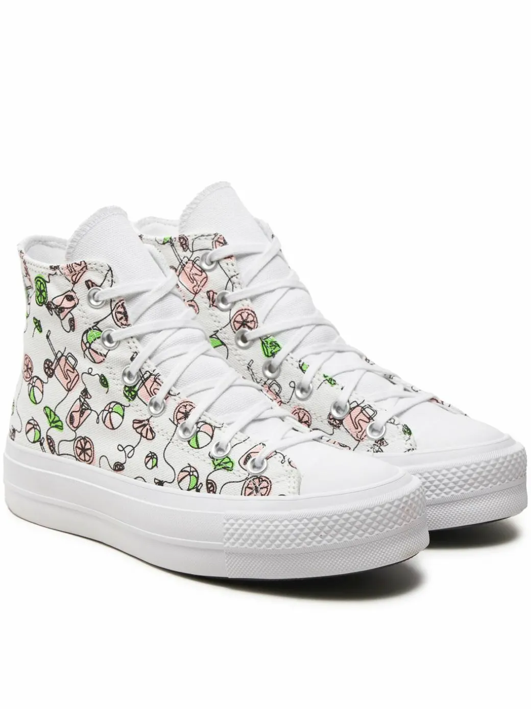 Scarpe da ginnastica Chuck Taylor All Star Lift Platform Pink Lemonade A07561C Bianco
