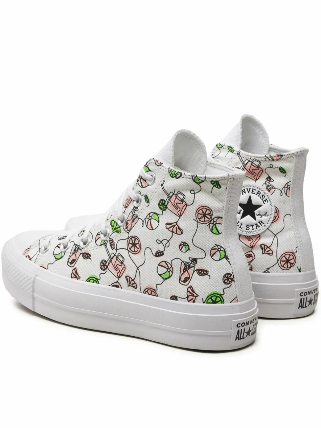 Scarpe da ginnastica Chuck Taylor All Star Lift Platform Pink Lemonade A07561C Bianco