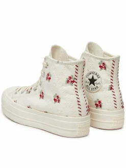 Scarpe da ginnastica Chuck Taylor All Star Lift Platform Rose Cross Stitch A13659C Bianco