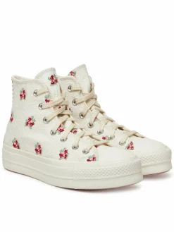 Scarpe da ginnastica Chuck Taylor All Star Lift Platform Rose Cross Stitch A13659C Bianco