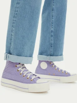 Scarpe da ginnastica Chuck Taylor All Star Lift Platform Knit Kadın Mor A13644C Viola