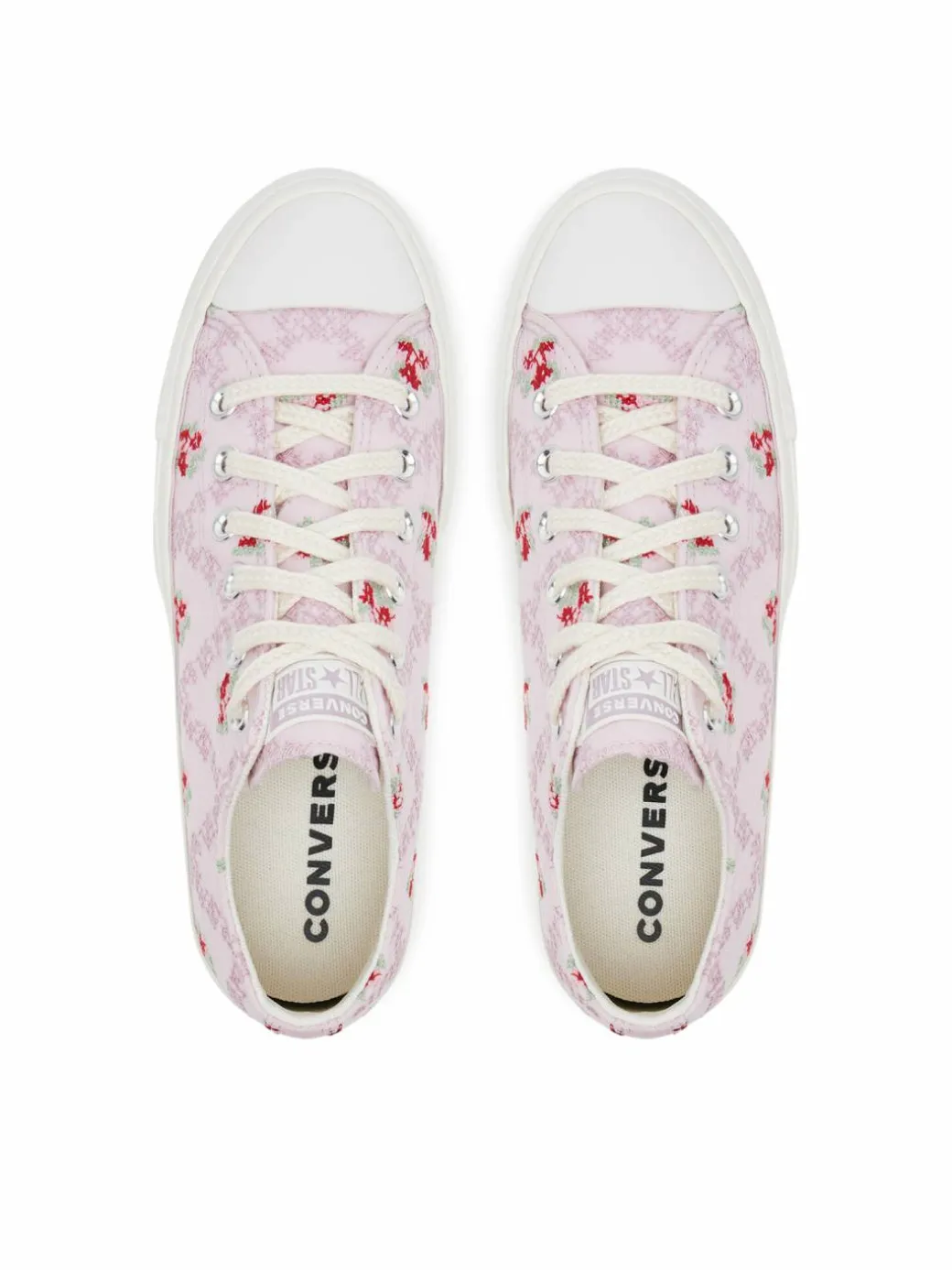 Scarpe da ginnastica Chuck Taylor All Star Lift Platform Rose Cross Stitch A13660C Rosa