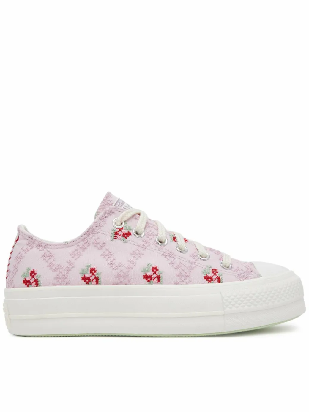 Scarpe da ginnastica Chuck Taylor All Star Lift Platform Rose Cross Stitch A13660C Rosa