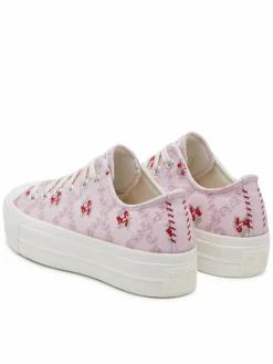 Scarpe da ginnastica Chuck Taylor All Star Lift Platform Rose Cross Stitch A13660C Rosa