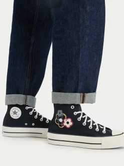 Scarpe da ginnastica Chuck Taylor All Star Lift Platform Floral Patchwork A15534C Nero