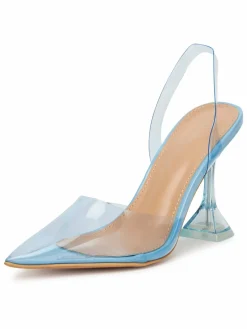 Scarpe stiletto ZALHT-02 BLUE PU Trasparente