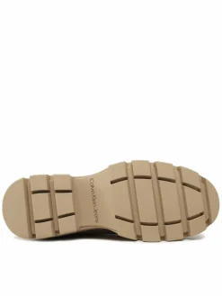 Scarponcini Chunky Combat Laceup Boot Co YW0YW01239 Beige