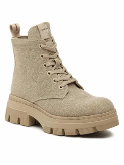 Scarponcini Chunky Combat Laceup Boot Co YW0YW01239 Beige