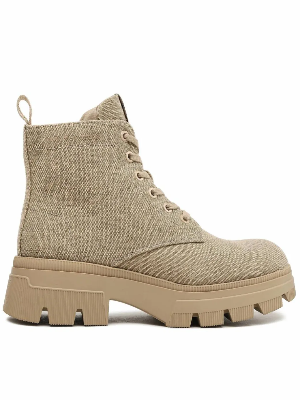 Scarponcini Chunky Combat Laceup Boot Co YW0YW01239 Beige