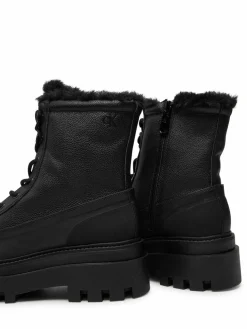 Scarponcini Flatform Lace Up Boot Padded YW0YW01557 Nero