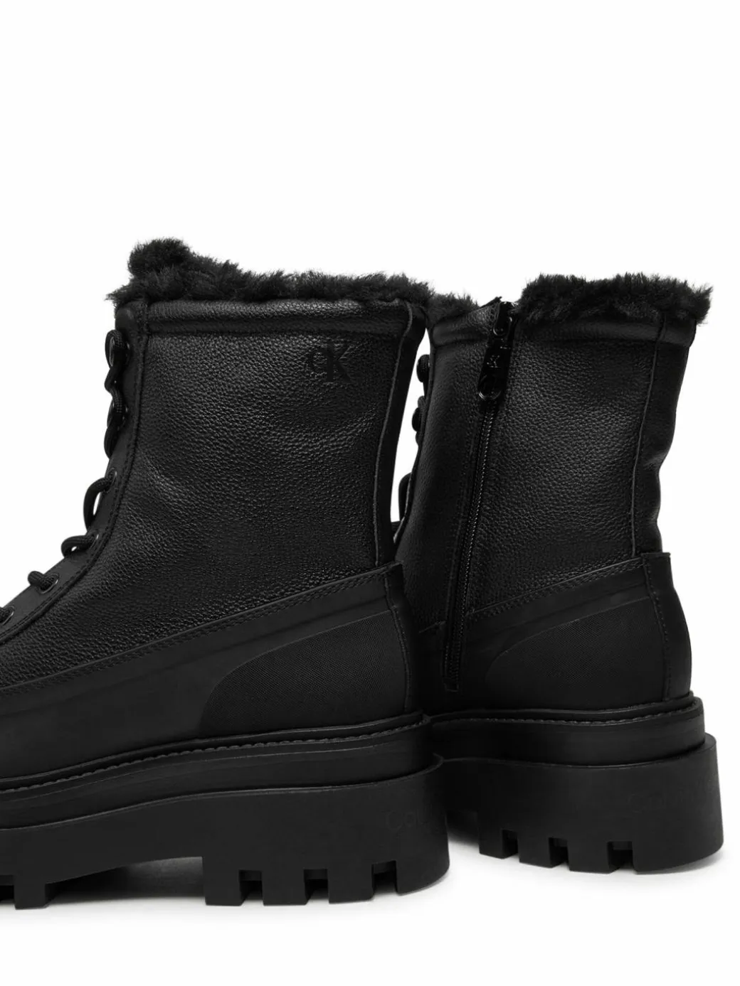 Scarponcini Flatform Lace Up Boot Padded YW0YW01557 Nero