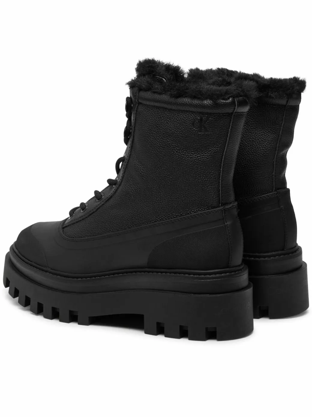 Scarponcini Flatform Lace Up Boot Padded YW0YW01557 Nero