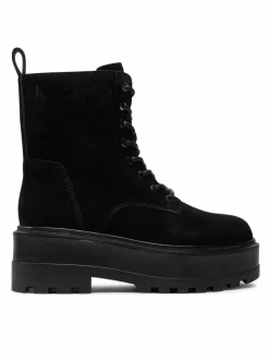 Scarponcini Flatform Zip Laceup Mg S YW0YW01554 Nero