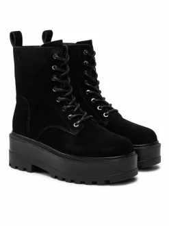 Scarponcini Flatform Zip Laceup Mg S YW0YW01554 Nero