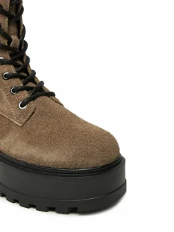 Scarponcini Flatform Zip Laceup Mg S YW0YW01554 Marrone