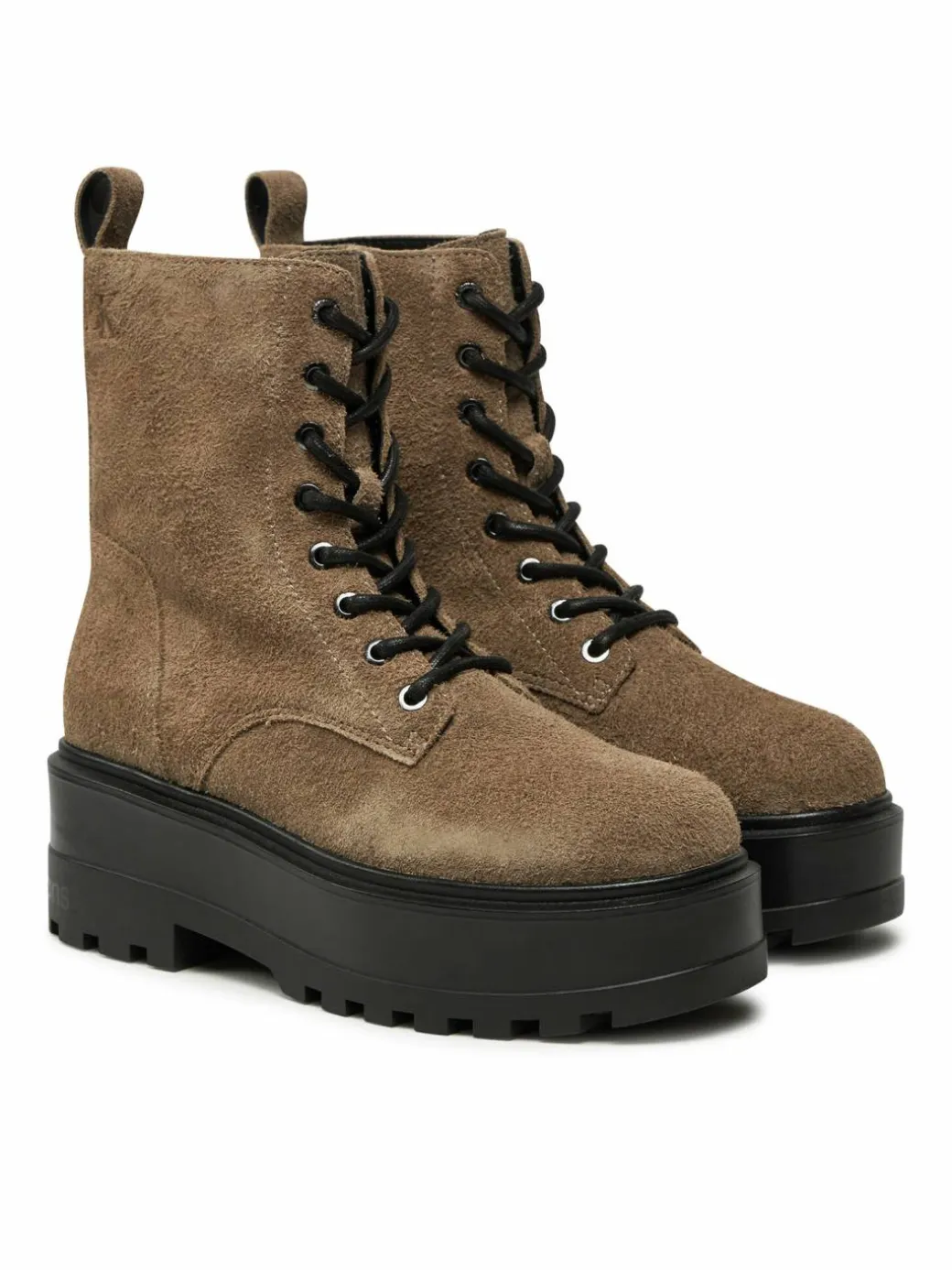 Scarponcini Flatform Zip Laceup Mg S YW0YW01554 Marrone