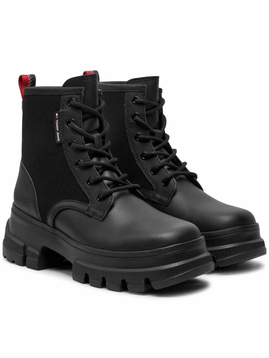 Scarponcini Tjw Chunky Lace Up Boot Mix Mat EN0EN02554 Nero