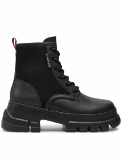 Scarponcini Tjw Chunky Lace Up Boot Mix Mat EN0EN02554 Nero