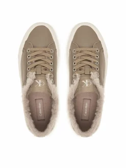 Sneakers Vulc Flatf Laceup Lth Fur HW0HW03235 Beige
