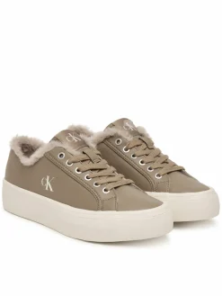 Sneakers Vulc Flatf Laceup Lth Fur HW0HW03235 Beige