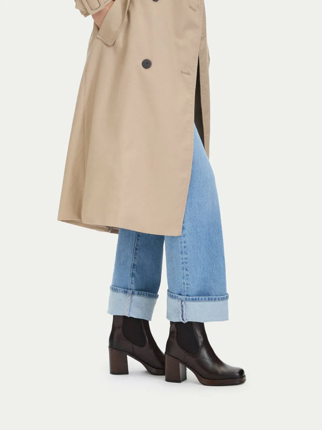 Stivaletti C-27740PE-PLATEAU Marrone scuro