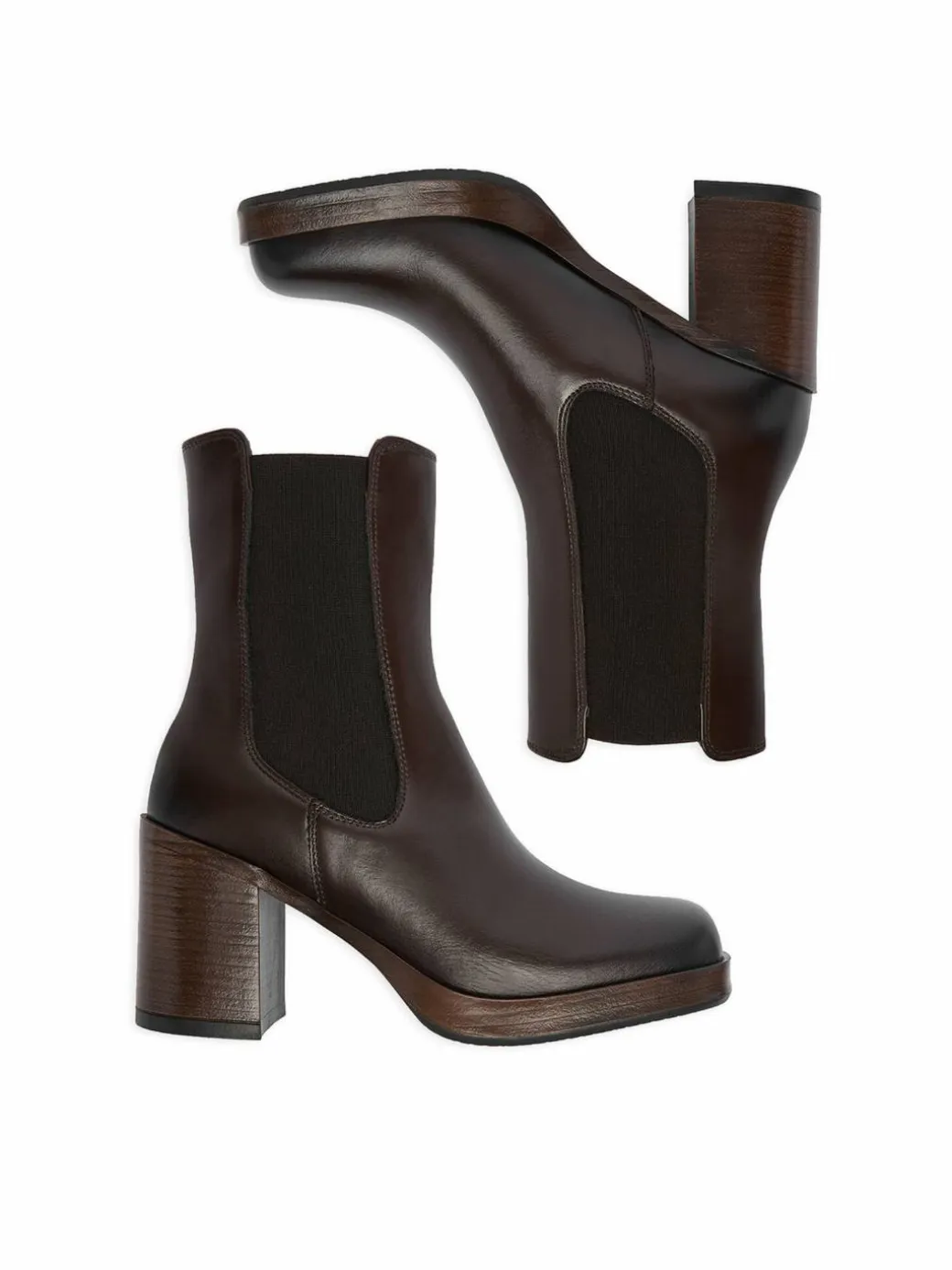 Stivaletti C-27740PE-PLATEAU Marrone scuro